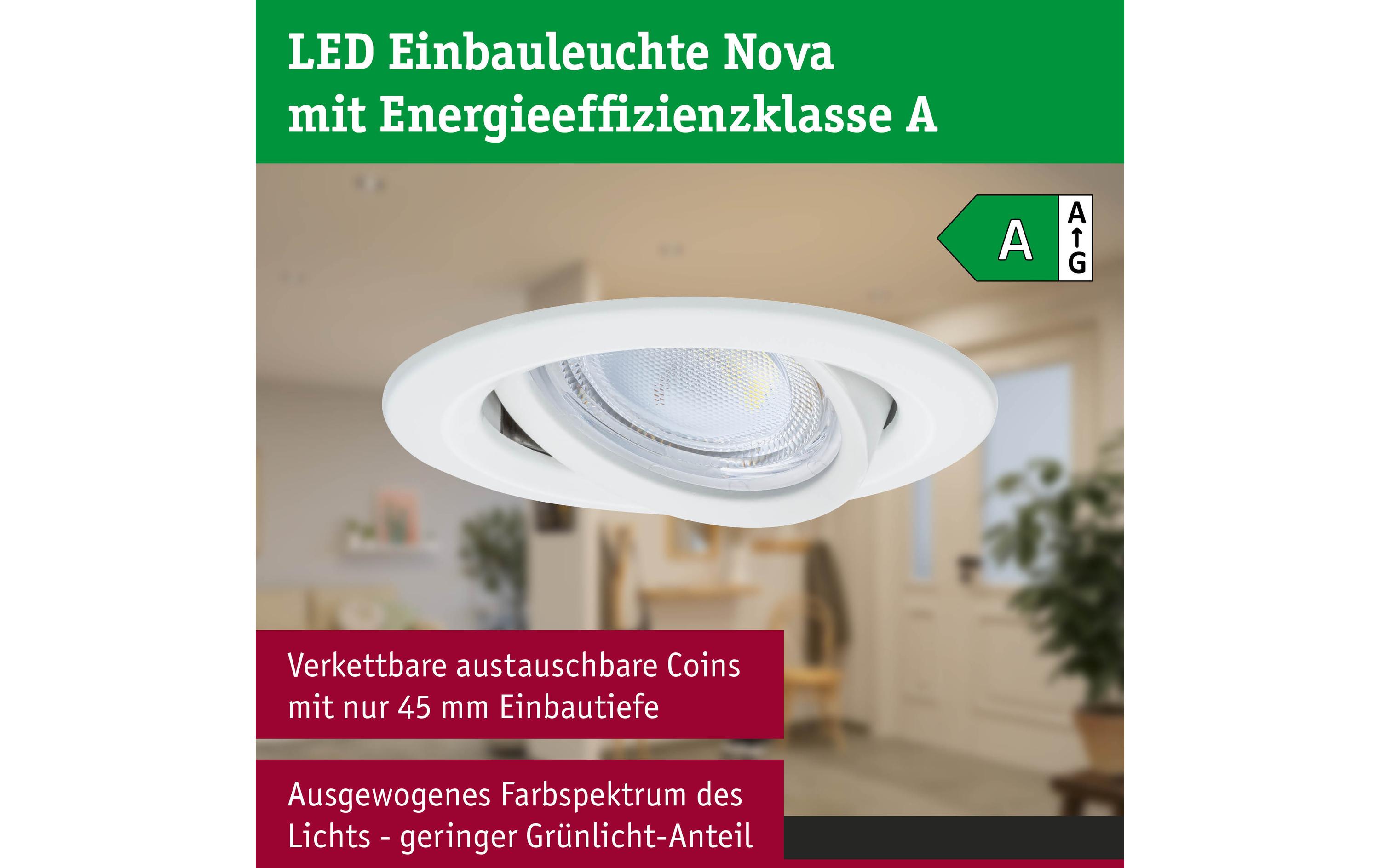 Einbauleuchte LED Nova Plus 3-Set WeissRunde Einbauleuchte