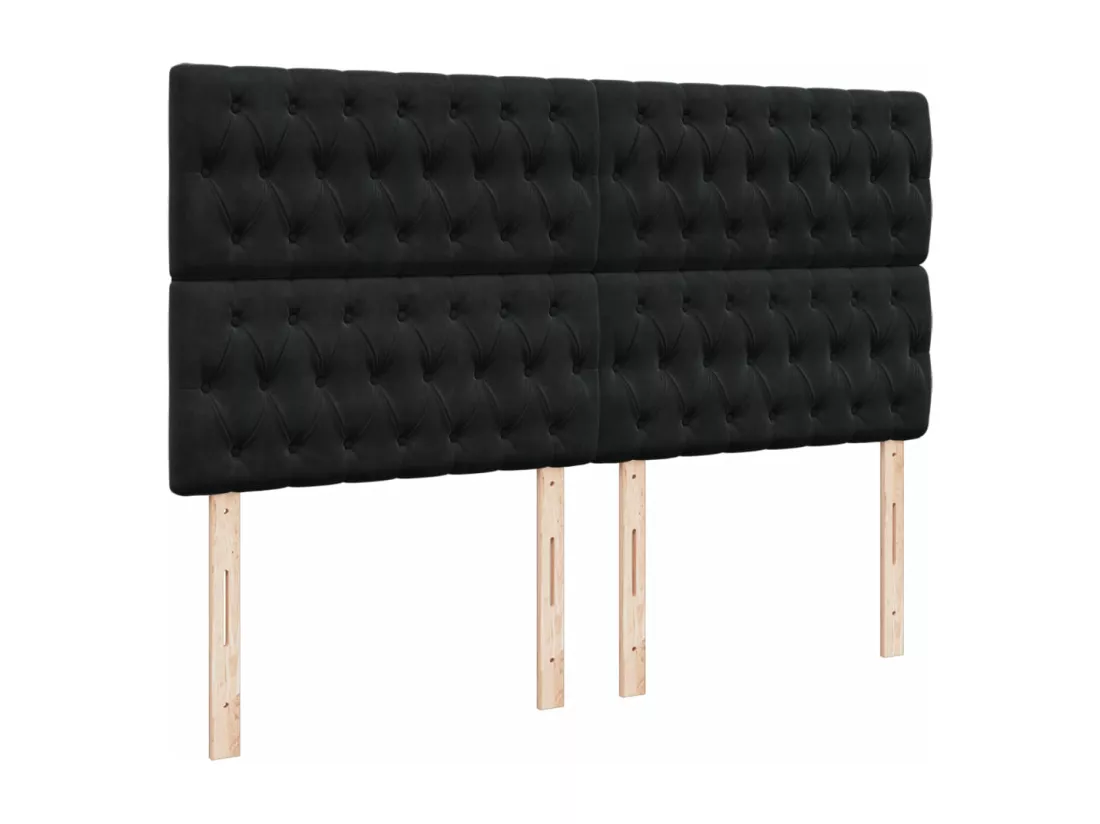 Sommier à lattes de lit avec matelas Noir 180x200 cm Velours