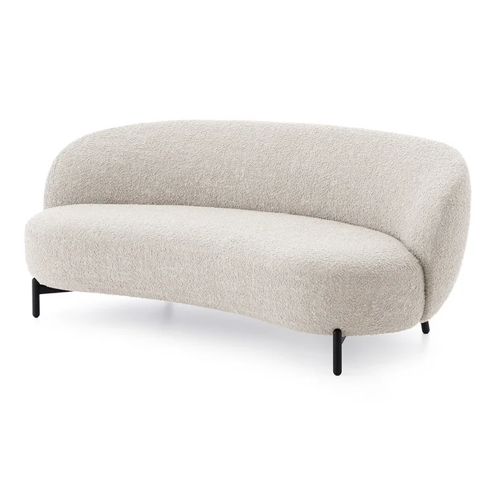 Kartell - Lunam Sofa, schwarz / weiss (Stoff Curly)