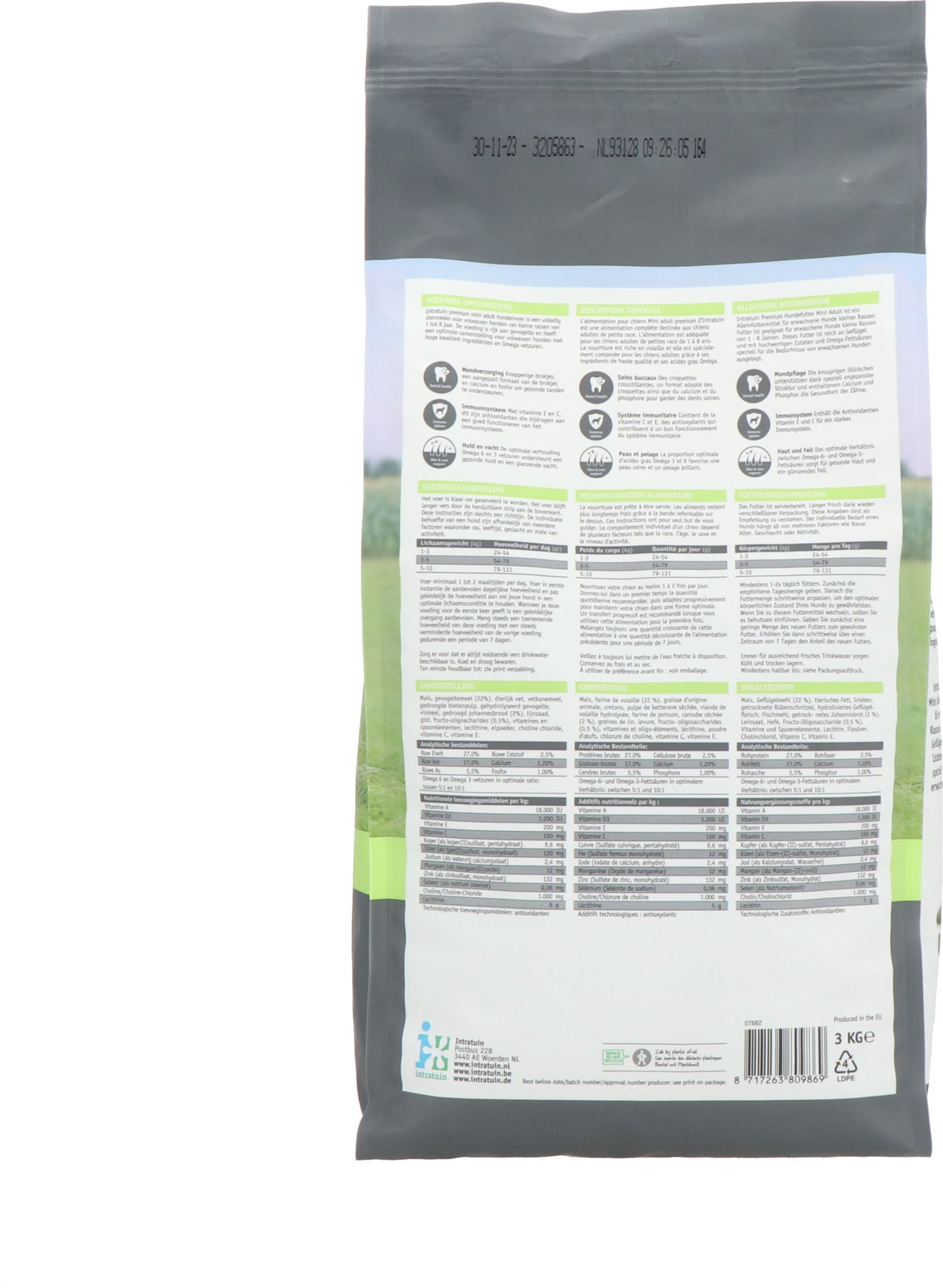Intratuin Premium hondenvoer adult 3 kg
