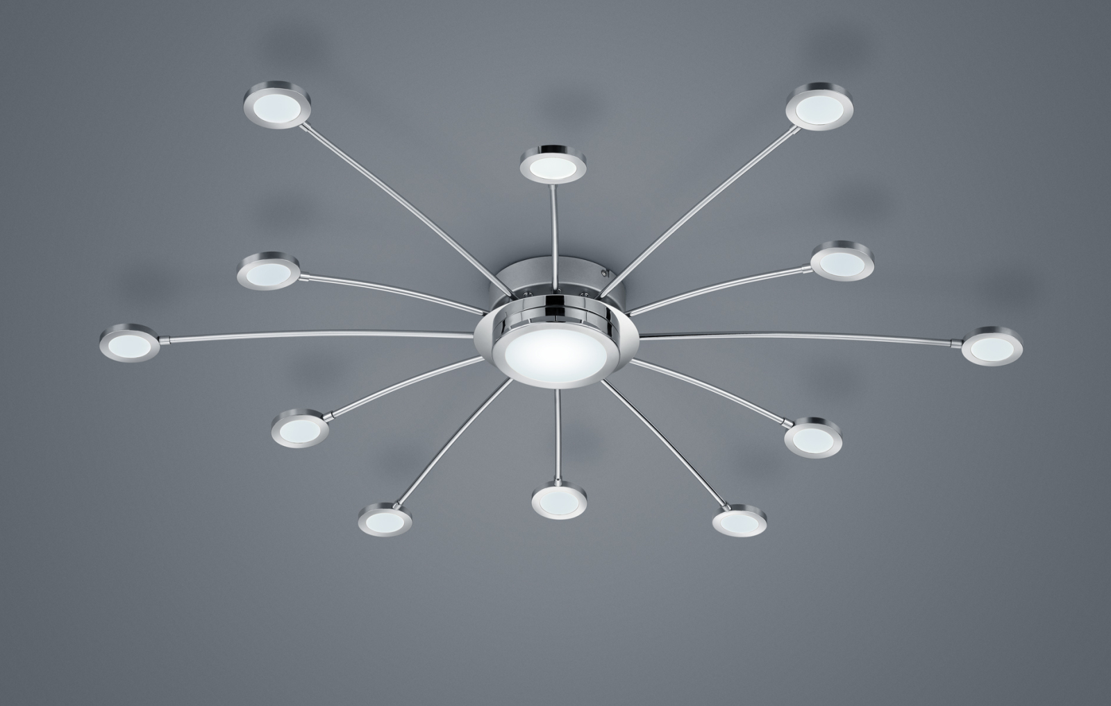 LED-Deckenleuchte - Chrom - mit Fernbedienung - Ø 100 cm