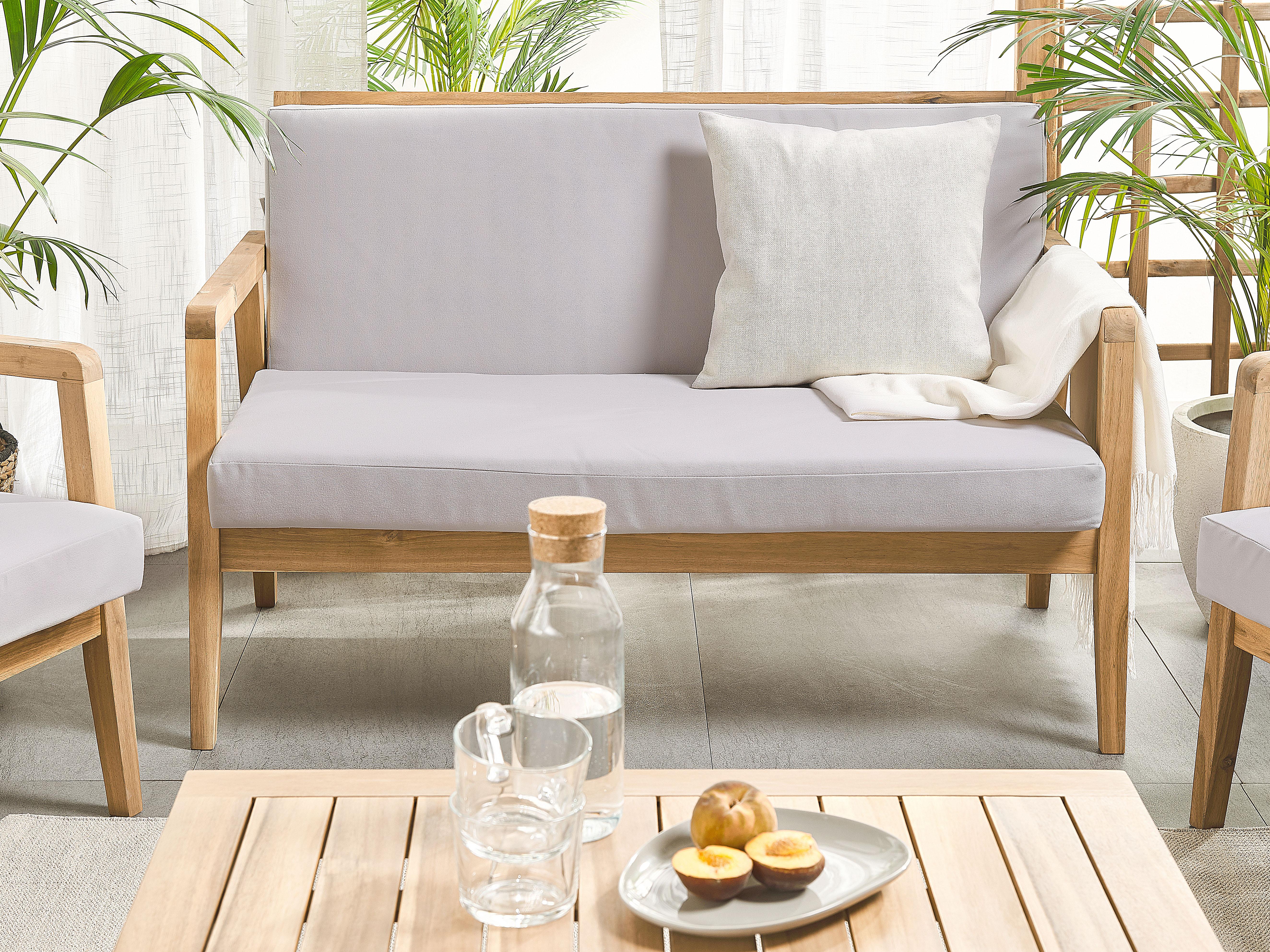 Loungeset met tafel 4-zits PALLANO Acaciahout Taupe