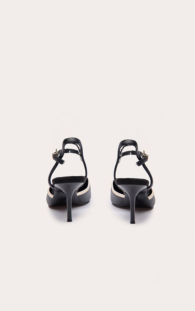 Noir Escarpins À Nœud Contrasté En Synthétiquecuir