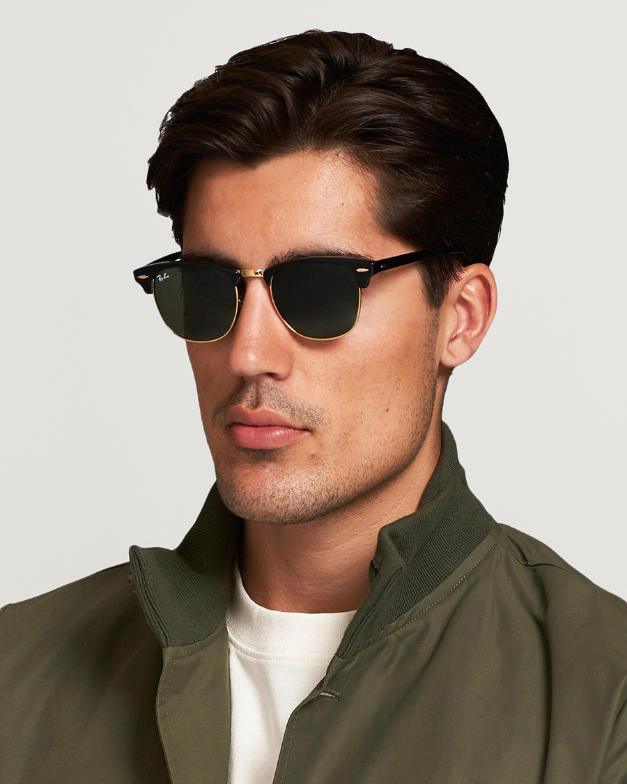 Ray-Ban Clubmaster Sunglasses Ebony/Crystal Green