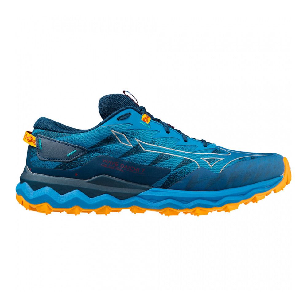 Mizuno WAVE DAICHI 7 - Chaussures trail Homme cloisonné/zinnia/blueopal