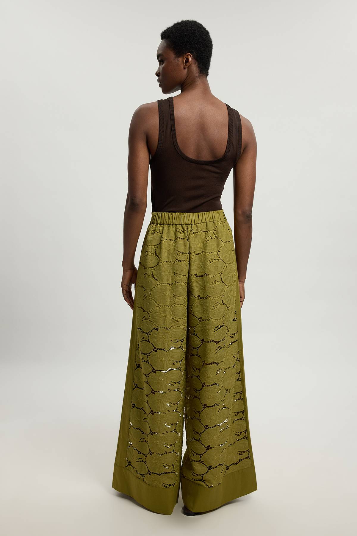 KarenMillen Pantalon Tissé En Coton À Broderie Anglaise