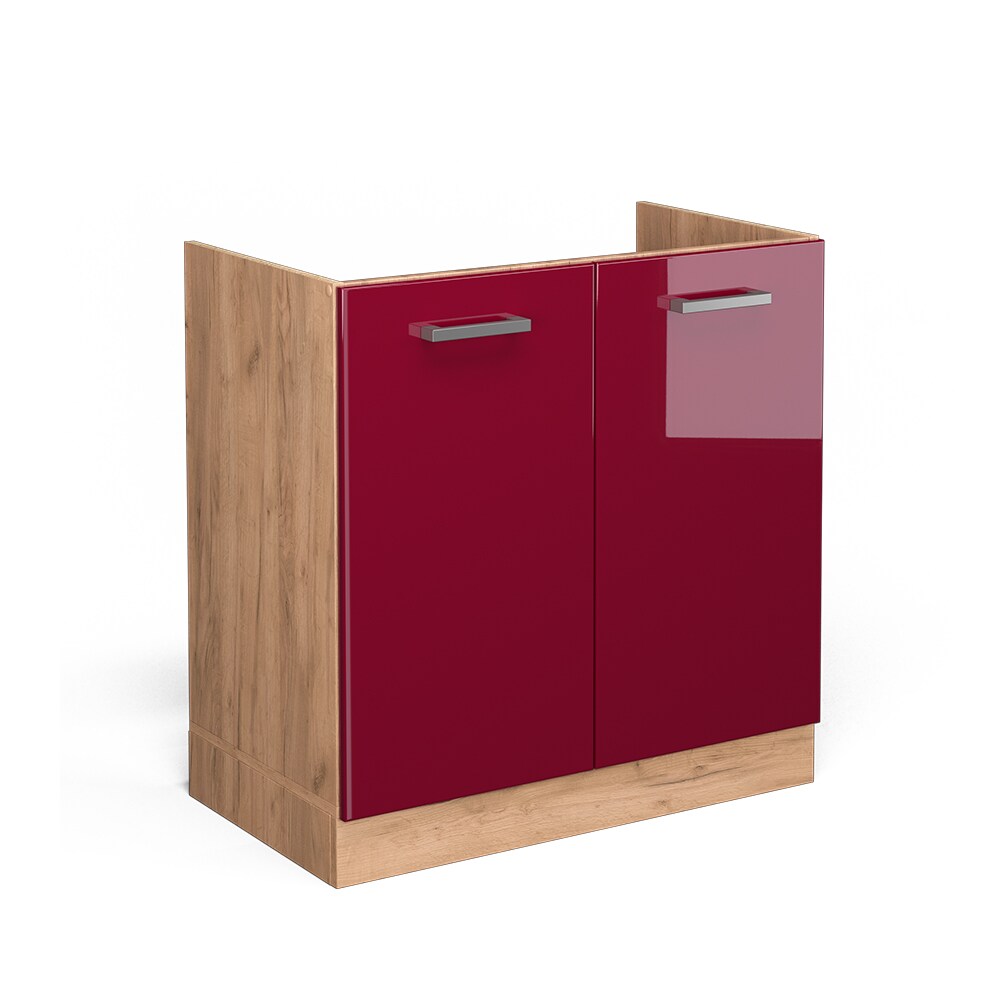 Vicco Spülenunterschrank Küchenschrank Küchenzeile R-Line 80 cm Goldkraft Bordeaux