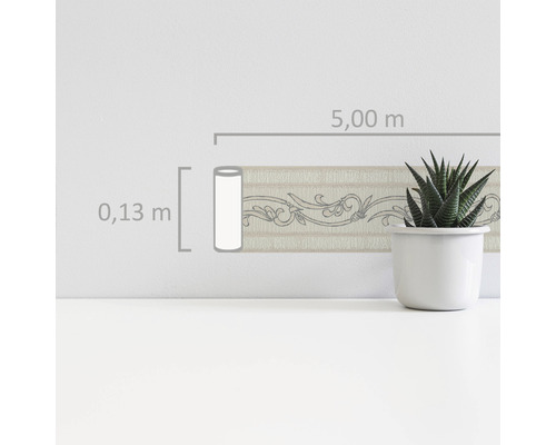 Rand 2635-13 Alleen randen 9 zelfklevende ornamenten beige 5 m x 13 cm