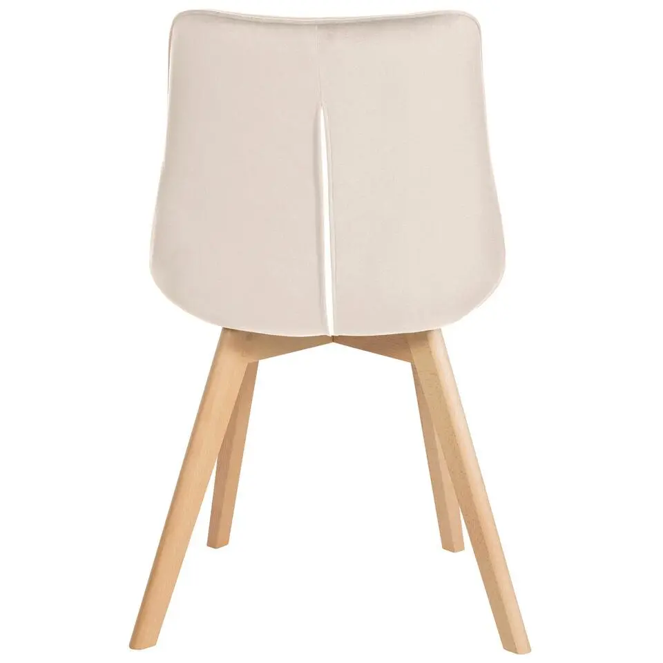 CLP Eetkamerstoel Brook natura Frame - Fluweel - creme