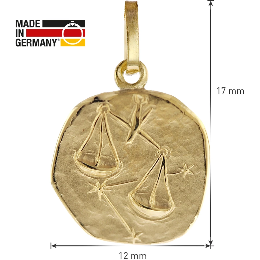 trendor Kinder-Halskette mit Sternzeichen Waage 3338K Gold gold