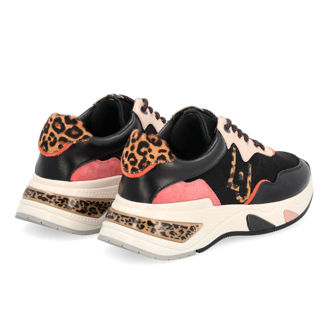 Liu-Jo Sneakers Hana noir/rose/léopard