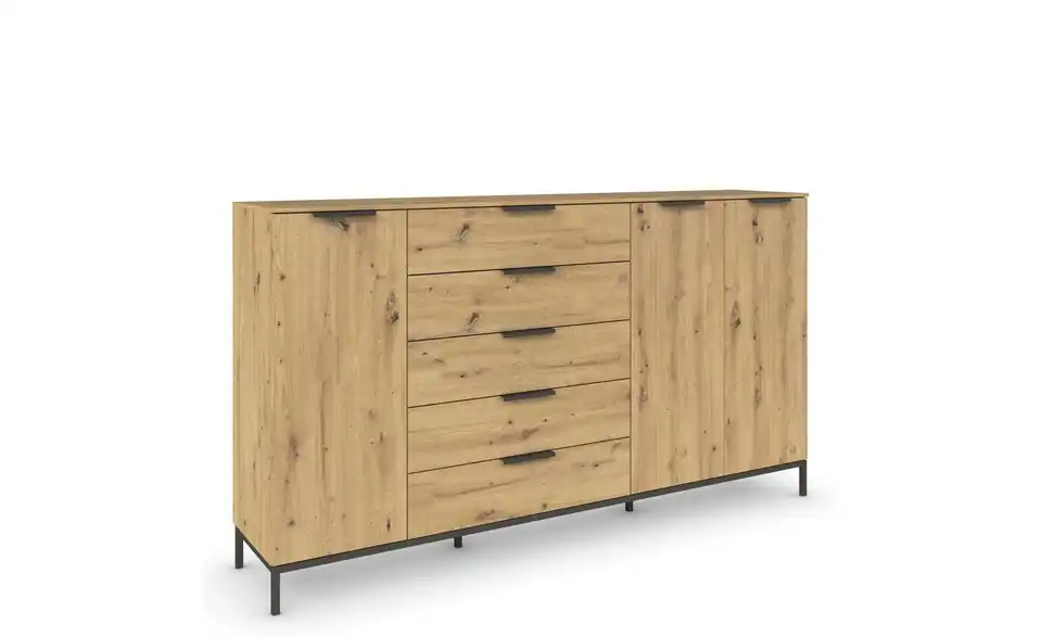 Highboard Eiche Artisan (Nachbildung) Eiche Artisan (Nachbildung) Front: Dekor, Oberboden: Dekor Graphit