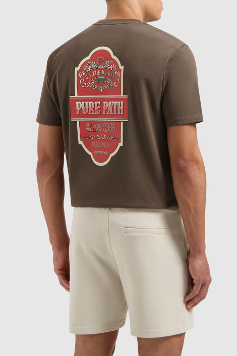 Pure Path bruine heren t-shirt