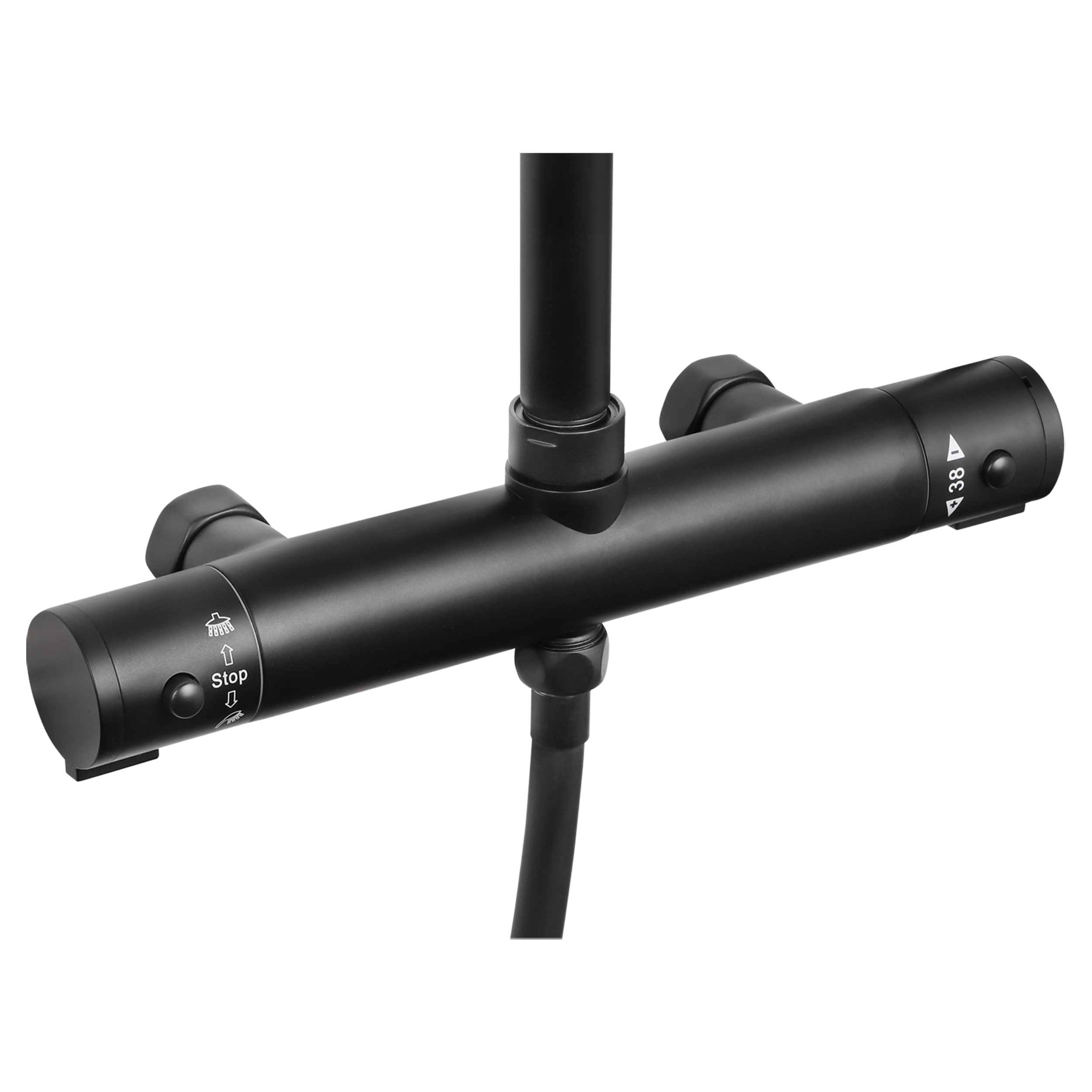 Differnz Thermoline opbouw regendouche 25cm mat zwart