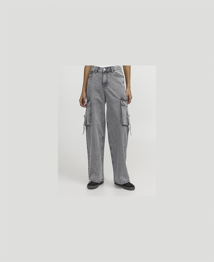 JJXX JXTOKYO WIDE CARGO MW JEANS DNM Grey denim