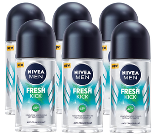 Nivea Men Fresh Kick Anti-Transpirant Roll-On Voordeelverpakking 6x50ML