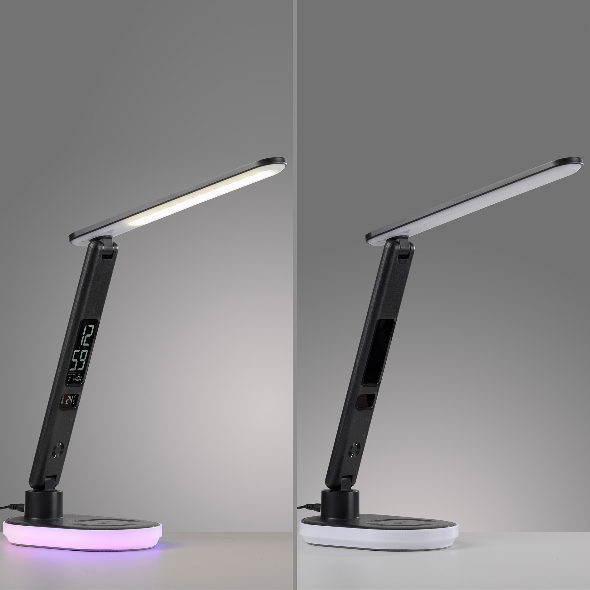 LED-Tischleuchte - schwarz - Touchdimmer - Wireless Ladefunktion
