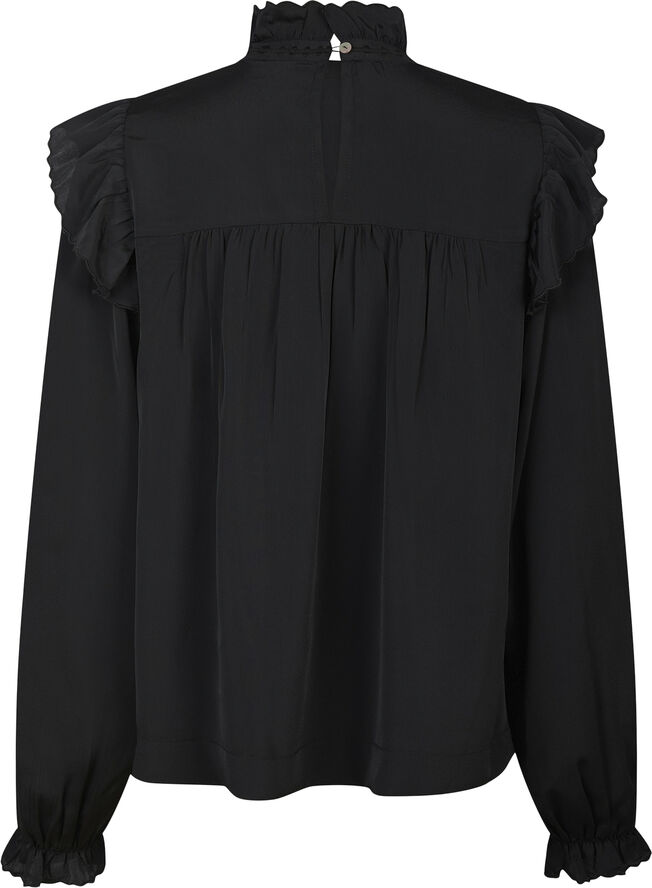 Neo Noir Percy Soft Satin Blouse Black