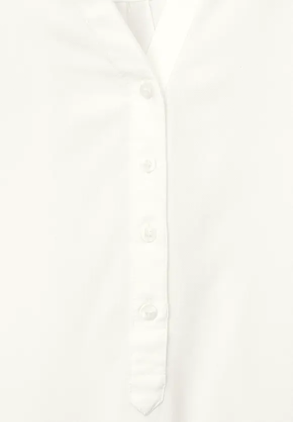 Longbluse in Unifarbe - off white