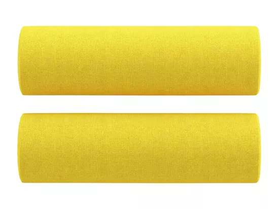 Ensemble de canapés 3 pcs avec coussins jaune clair tissu