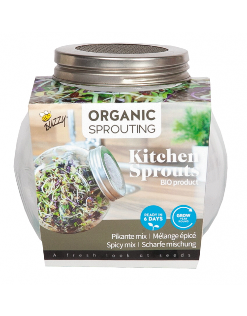 Buzzy Organic Sprouting Pot Pikante Salade Bio - Groentezaden - 7.5 g
