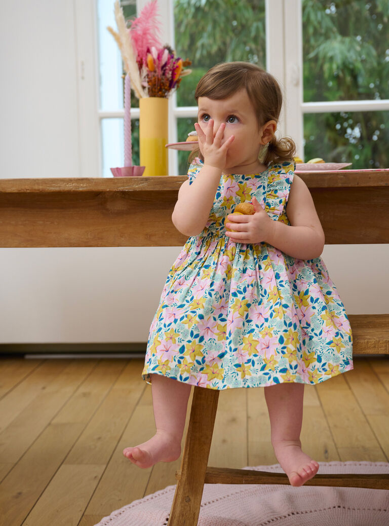 Robe printanière à imprimé fleuri pour bébé fille