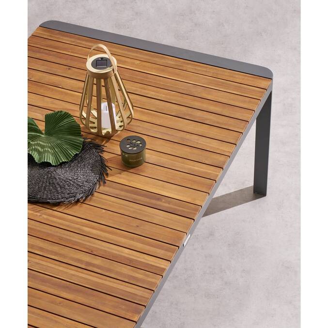 Table de jardin rectangulaire PARADIZE Effet Noyer & Graphite