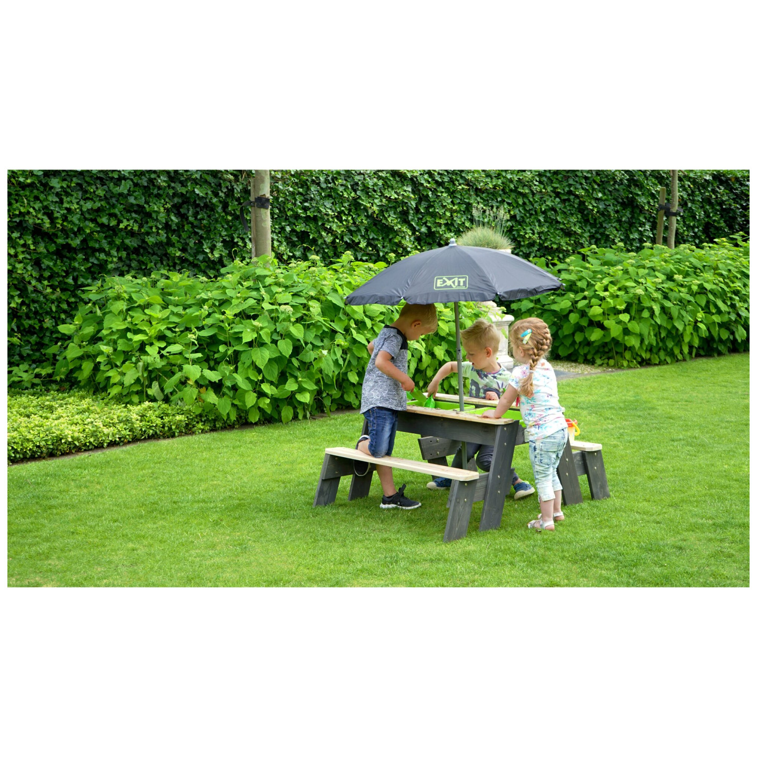 EXIT Aksent zand-, water- en picknicktafel (2 bankjes) met p