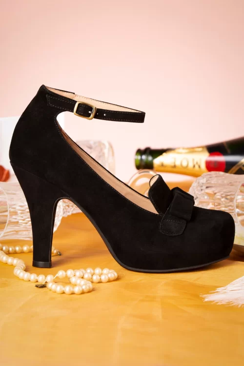 Lola Ramona ♥ Topvintage Angie Aveline suède pumps in zwart