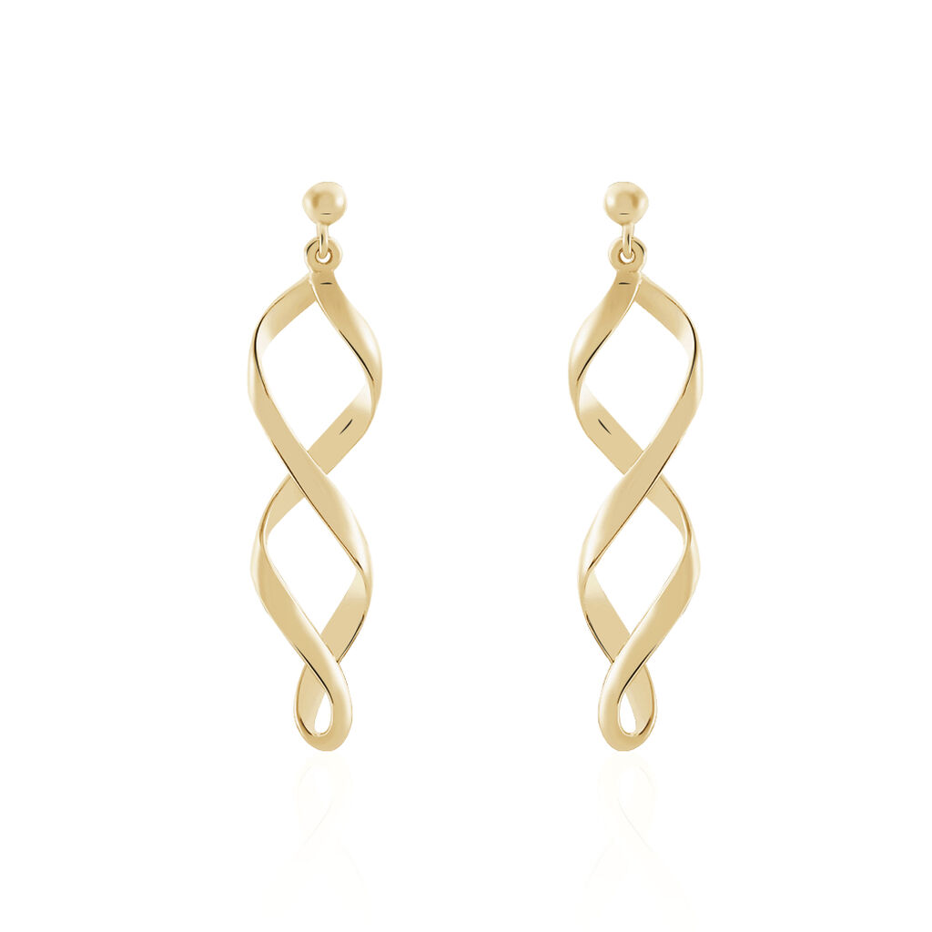 Boucles D'oreilles Pendantes Indi Plaqué Or Jaune