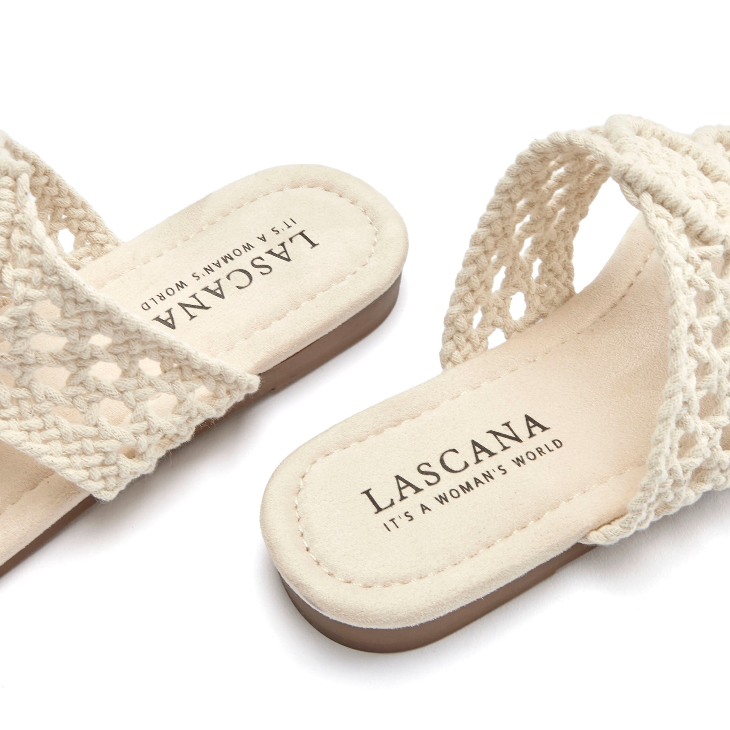 LASCANA Pantolette  Mule, Sandale, offener Schuh, Zehentrenner, trendige Häkeloptik VEGAN