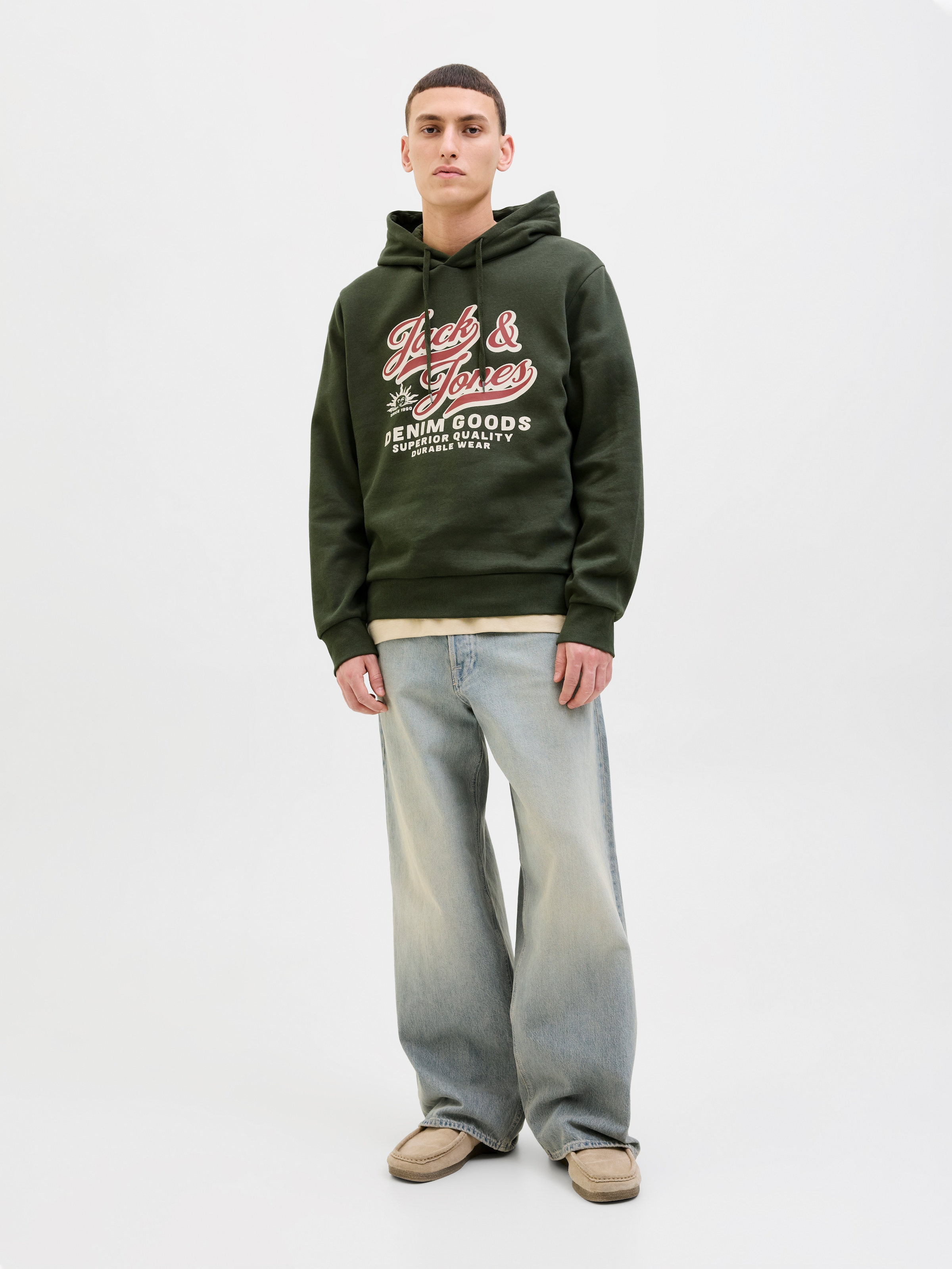Jack & Jones Kapuzensweatshirt »JJELOGO SWEAT HOOD 2 COL 25/26 NOOS«, mit stylischem Print