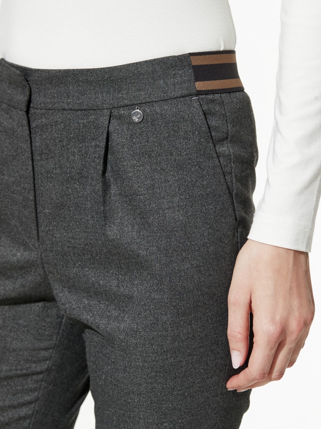 Flanell-Bundfaltenhose