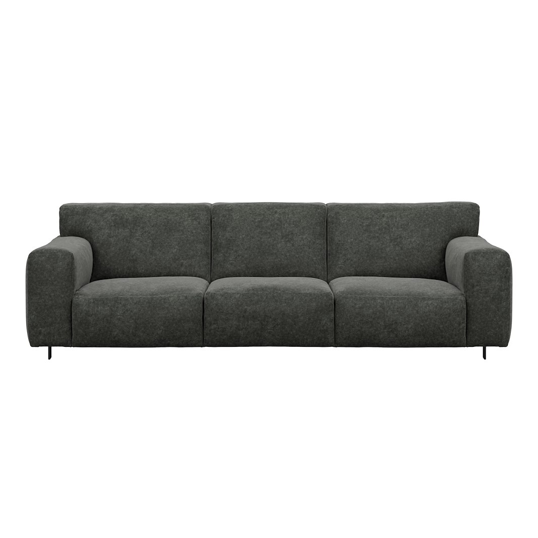 Vesta 4-seter I Tekstil Eros Antracit, standardsøm, sort metallben 10 cm, Comfort CM