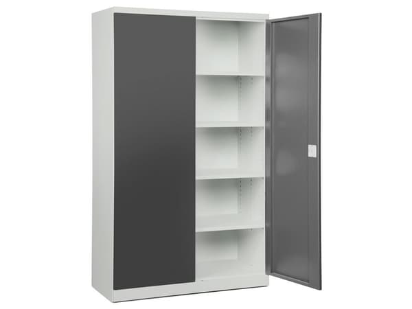 Opbevaringsskab i stål - ASHV 1980x1200x670 mm Antracit døre