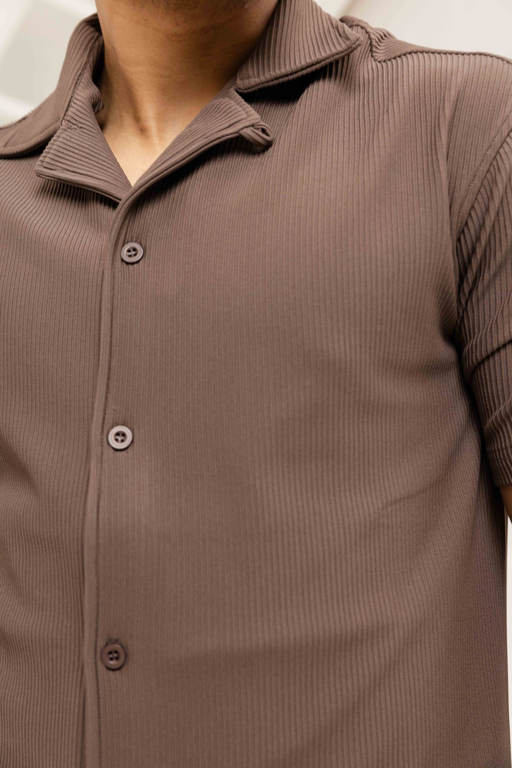 Malelions Ribbed Camp Collar Zomerset Heren Bruin