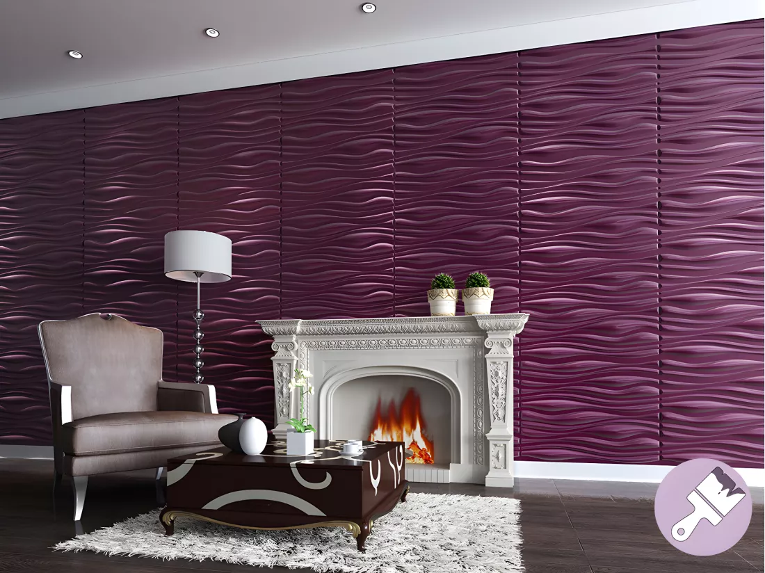 Panneau mural 3D à peindre - pack de 3m² - lot de 6 pièces - ONDIA
