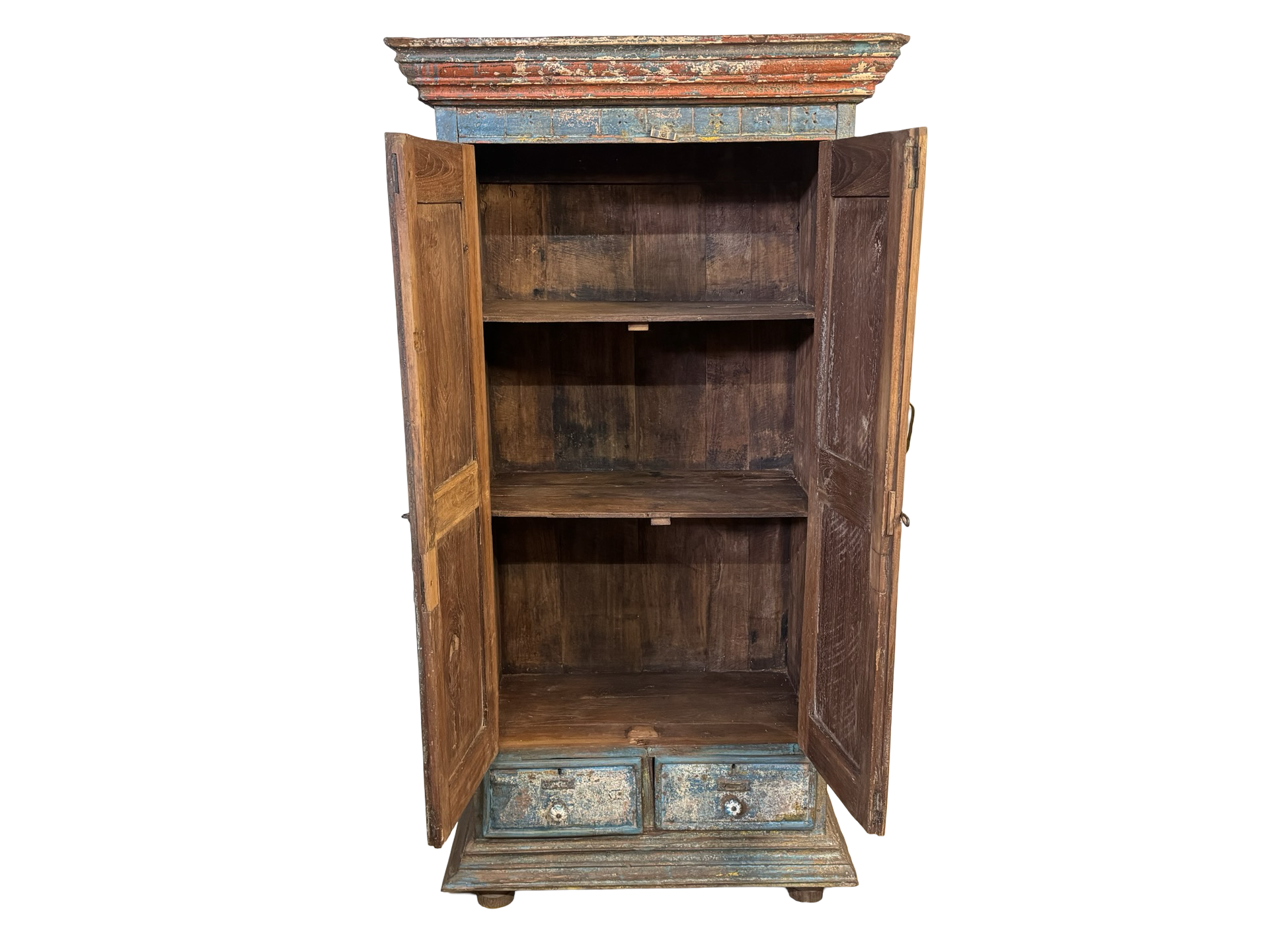Kast 2 deurs 2 lades uniek multi color