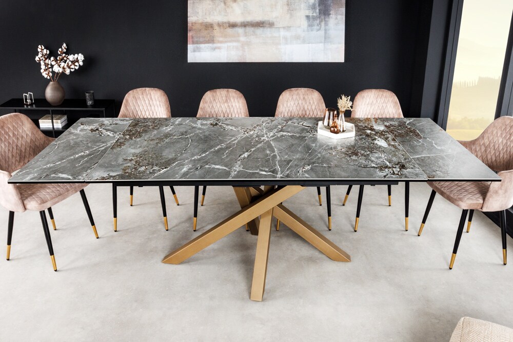 riess-ambiente Esstisch MARVELOUS - 180-220-260cm weiß Marmor Keramik made in Italy Ausziebar