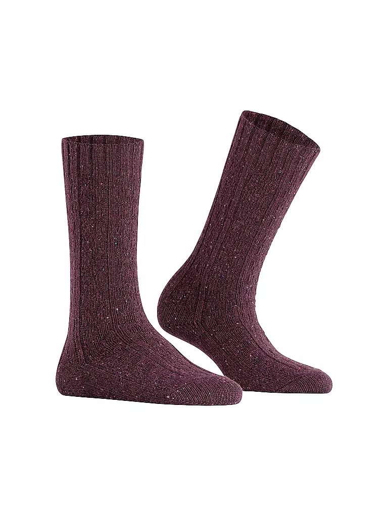 BURLINGTON Damen Socken TWEED TALES 36-41carbon merlot dunkelrot