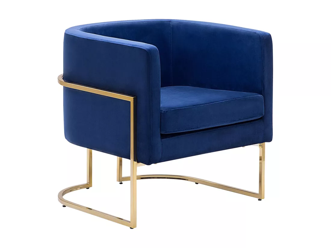 Fauteuil SIRKKA Velours Bleu foncé