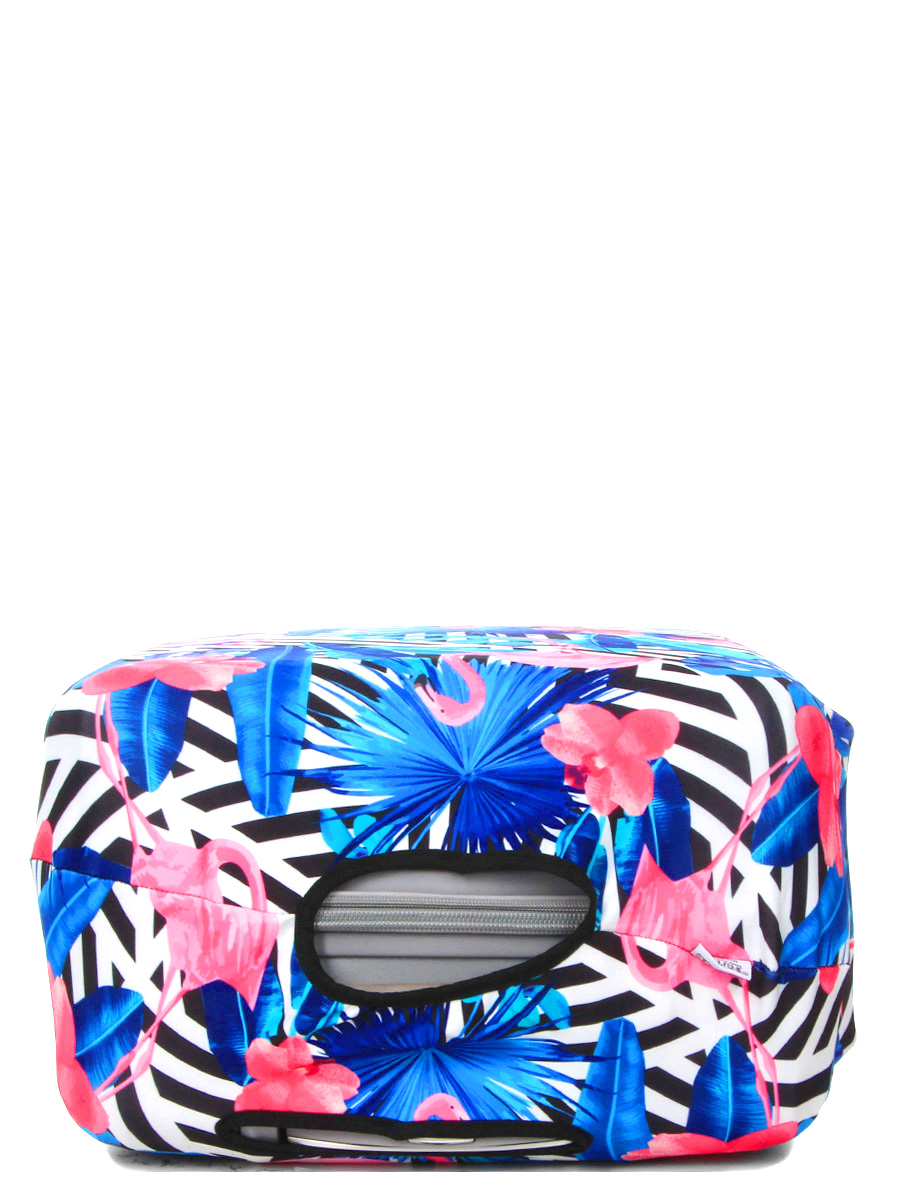 Housse de valise Periea Black & White Stripes with Flamingos M