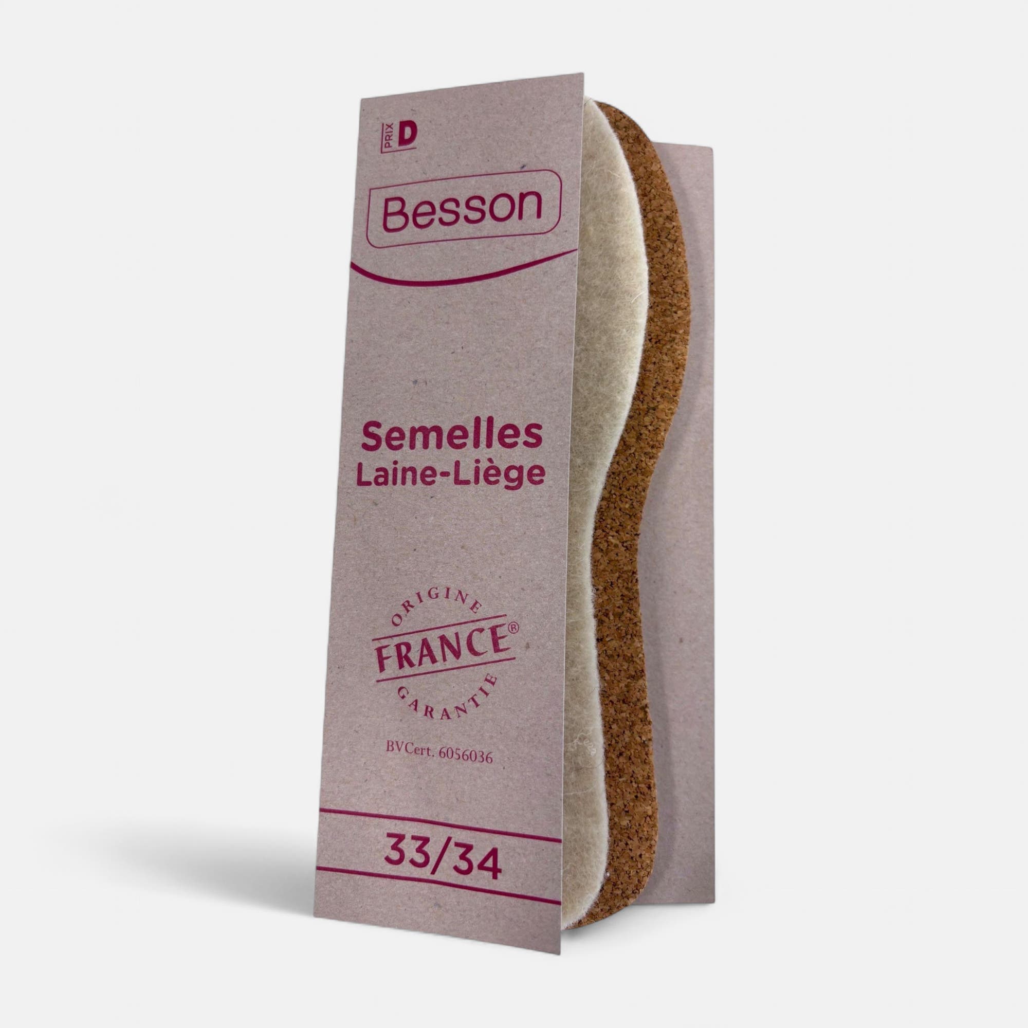 Semelles laine liège 33 34 sans coloris