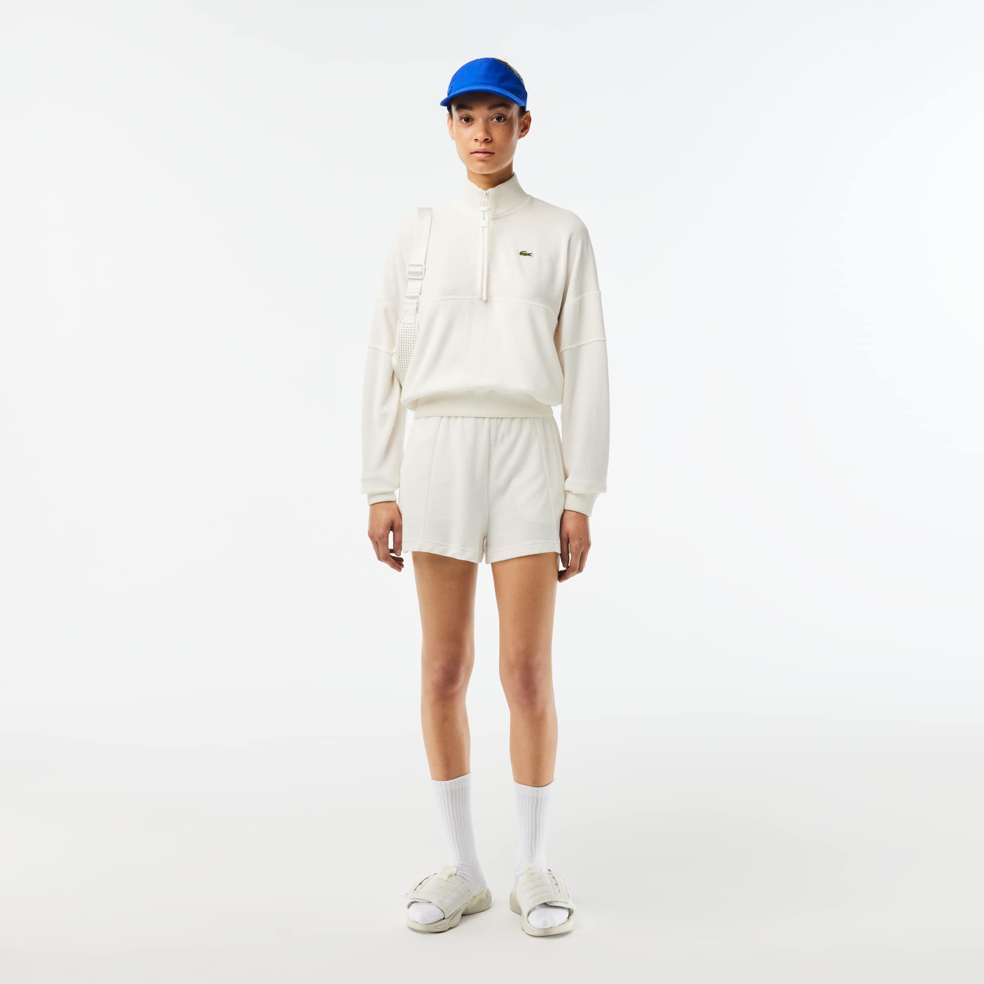 Visière femme Lacoste en piqué de coton Chapeaux & Casquettes - Bleu - Lacoste - Femme