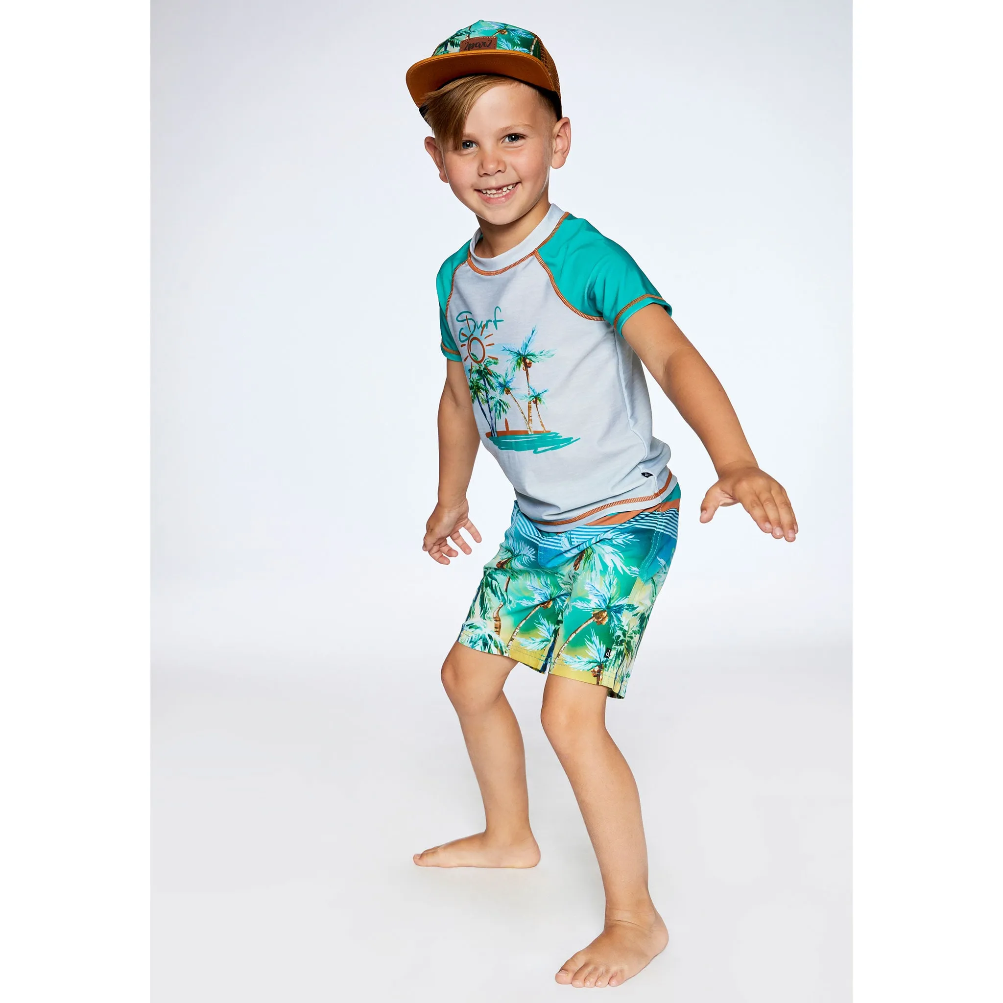 Deux par Deux Maillot Short Palmier 2-6ans