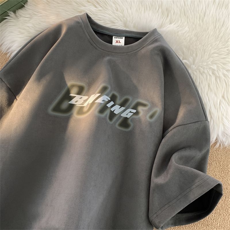 Wescosso - T-shirt met korte mouwen, ronde hals en belettering