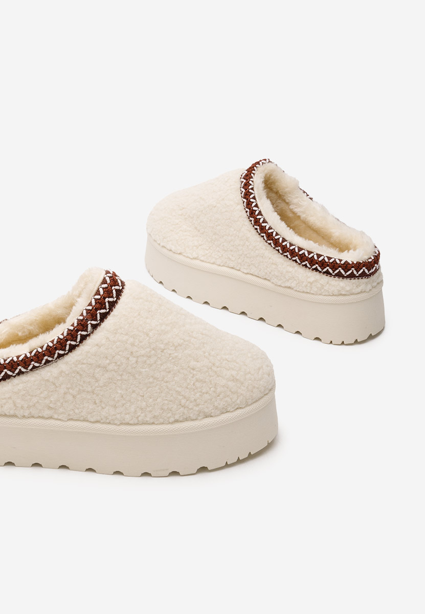 Mules à plateforme beige Delsie