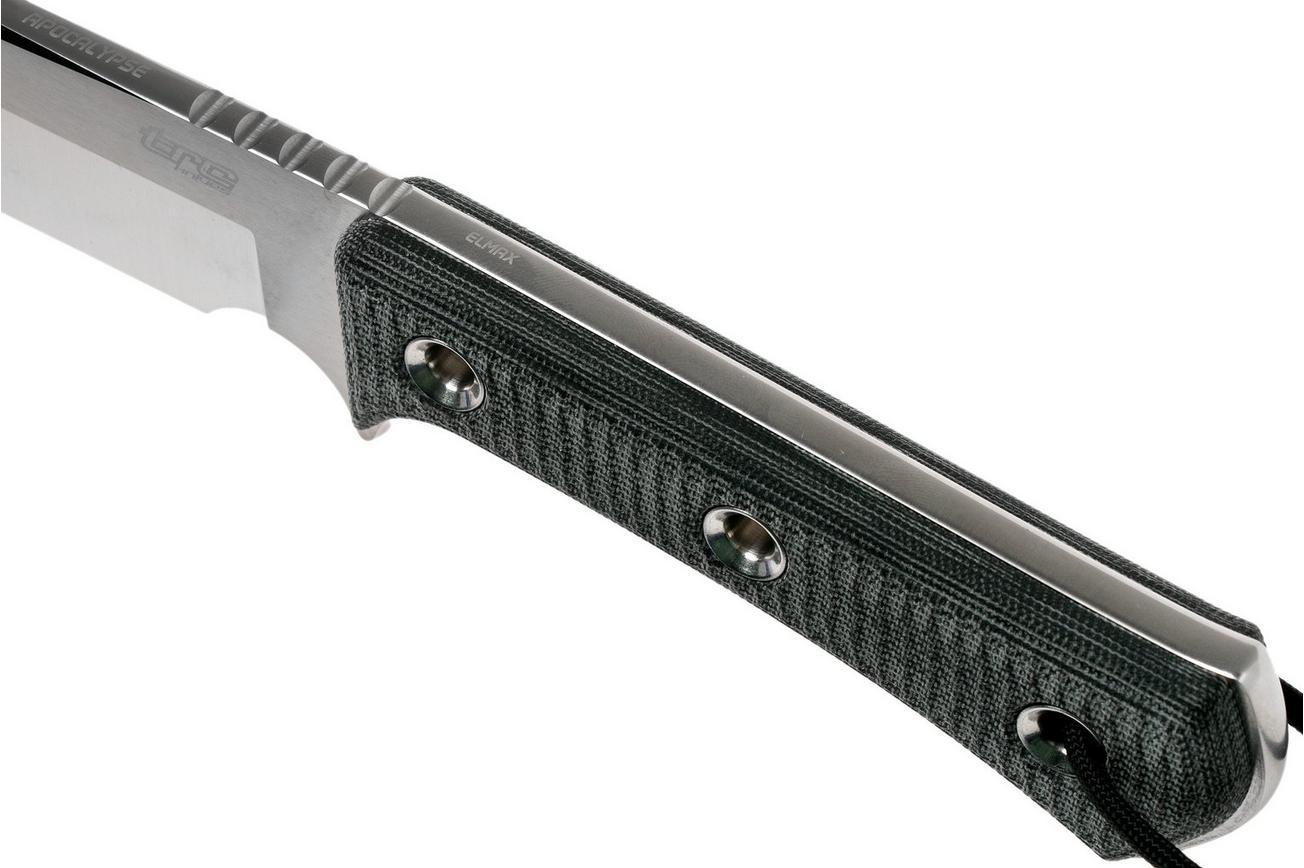 TRC Knives Apocalypse, Elmax, Black Canvas Micarta, survivalmes