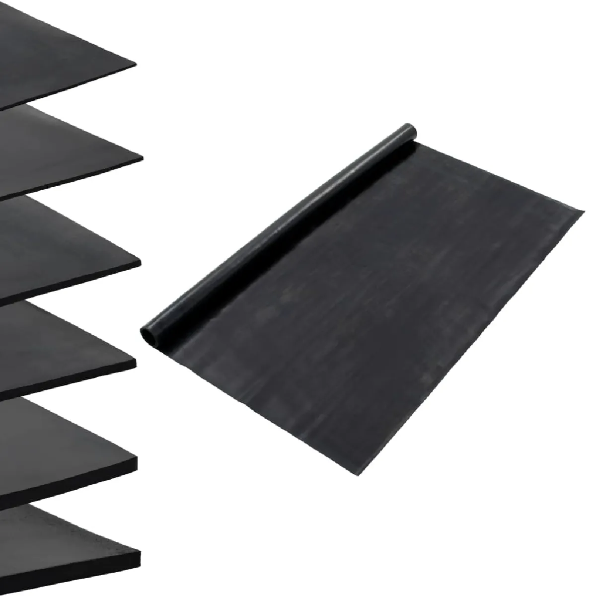 vidaXL Tapis en caoutchouc 1,2x5 m - Noir
