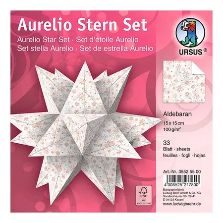URSUS Faltblätter Aurelio Stern Aldebaran, 15 x 15 cm, rosé gold
